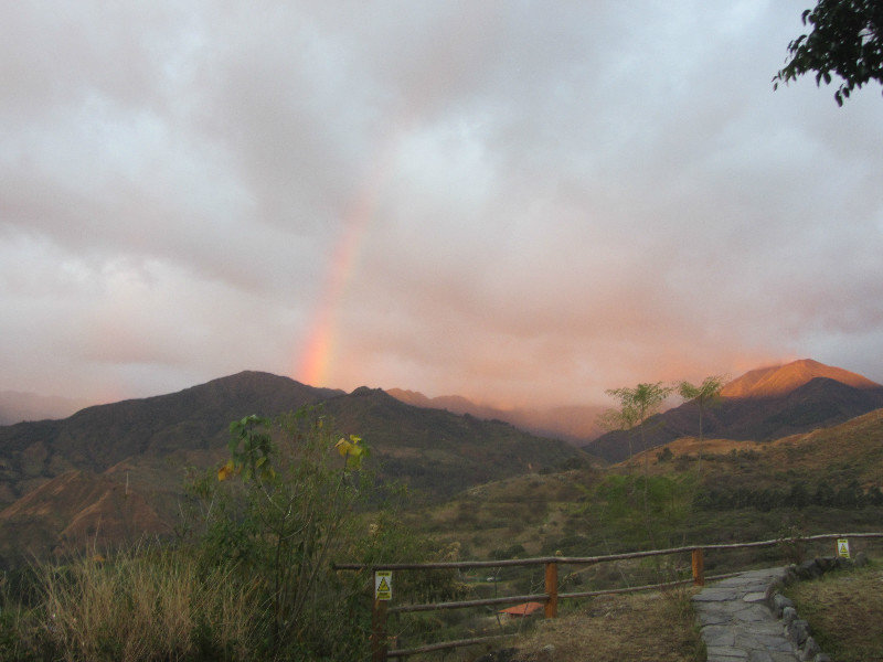 Vilcabamba at sunset, with rainbow