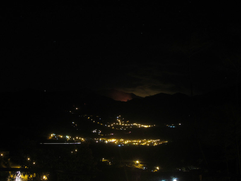 Vilcabamba at night from Hosteria Izhcayluma