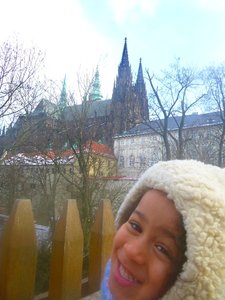 Ava with Prague Castle in the Background