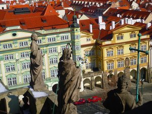Prague and the Statue on St. Nicholas Church