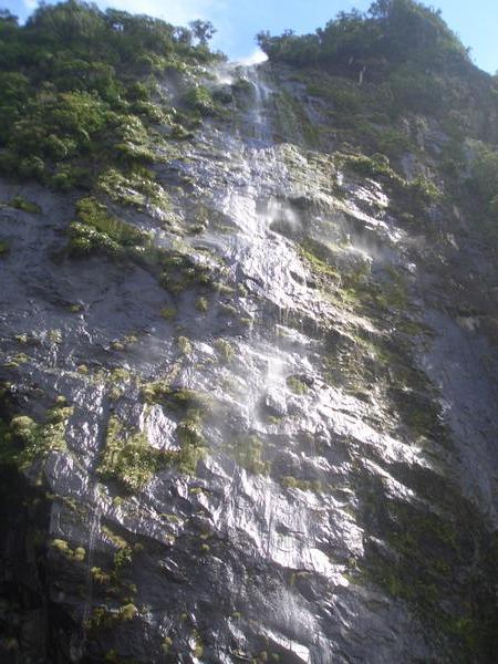 amazing rock sides on Milford Sound