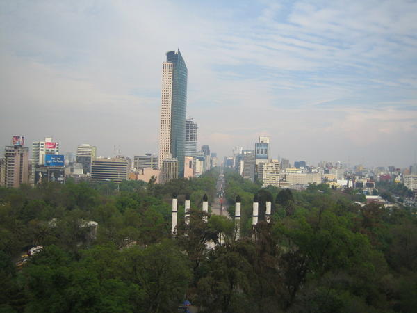 View from the Castillo down Paseo Reforma
