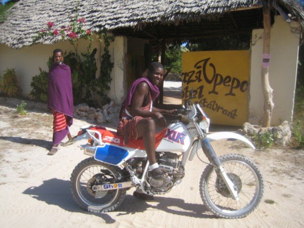 Masai on a bike