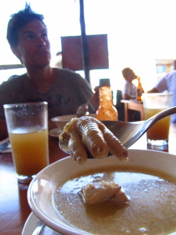Aargh! Chicken foot in soup!