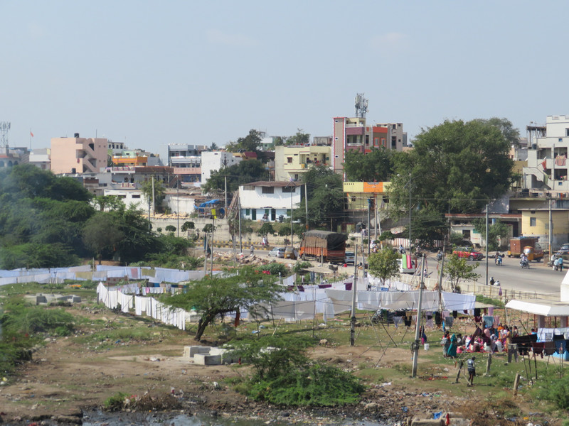 Washday on the riverbanks of Purana Pul