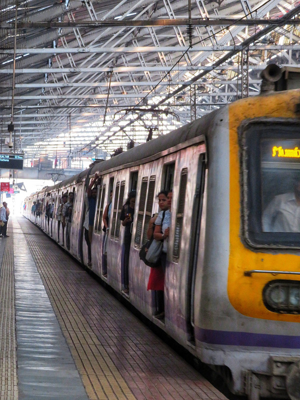 Yellow metro train in Mumbai