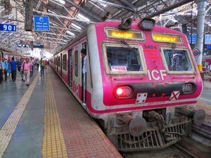 Pink Metro Train in Mumbai