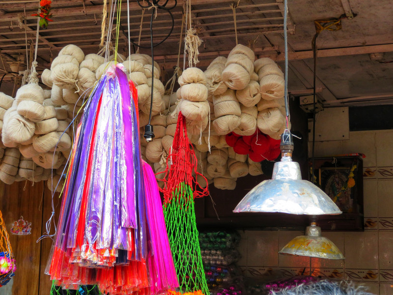 Balls of twine used to make temple offerings at Dadar Flower Market