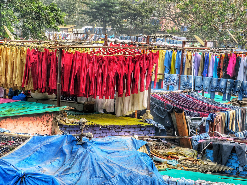 Lines of washing at Dhobi Ghat