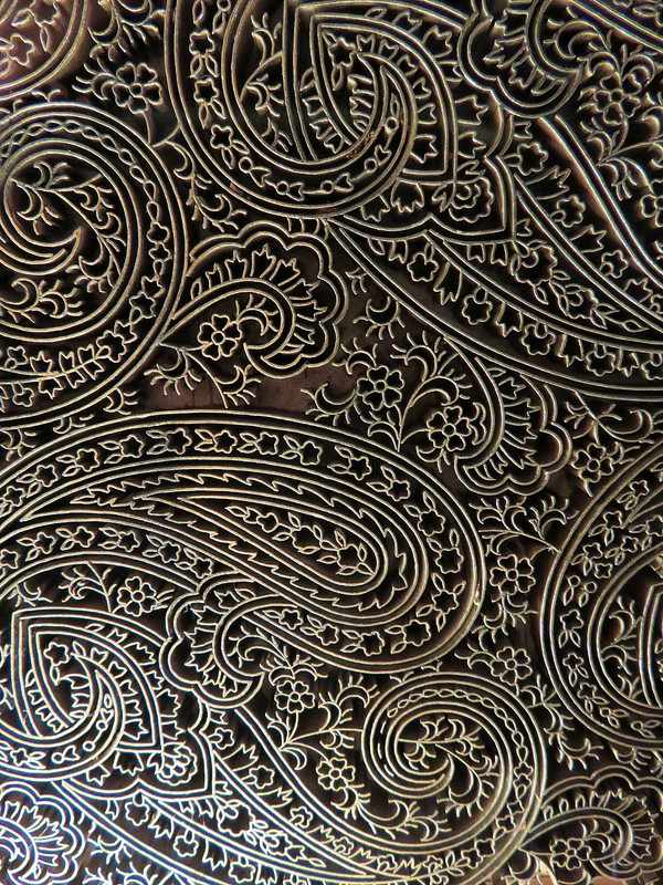 Detail of a hand made brass printing block