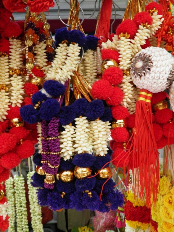Temple offerings in markets of Little India