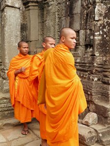 Buddhist Monks at Bayon Temple