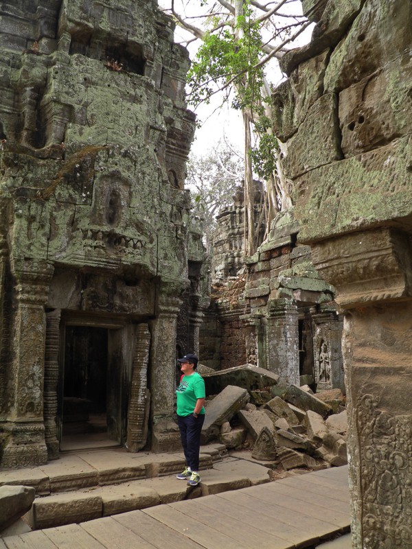Carolyn at Ta Phrom, Angkor Wat