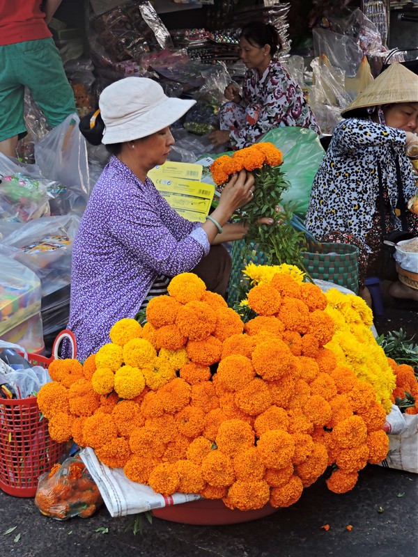 Flower seller in the market