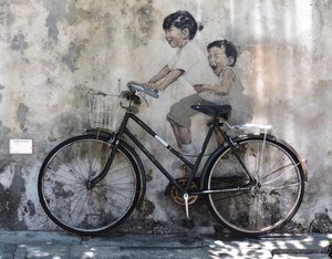 Kids On Bicycle Street Art