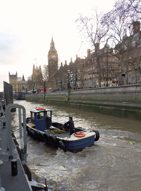 Small Tug Boat on River Thames