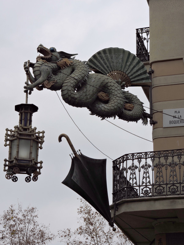 Dragon Lamp Along La Rambla