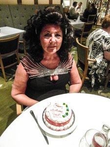 Mum with her cake