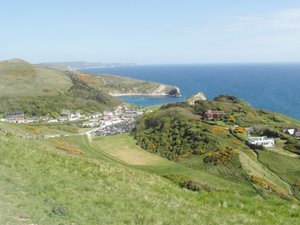 Lulworth Cove in the distance