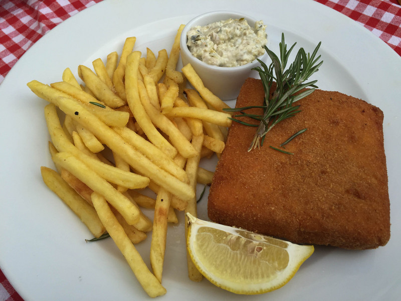 Fish cake with chips :)