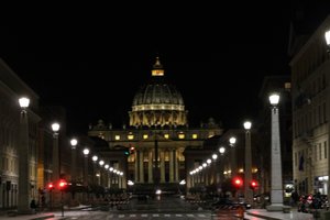 St Peter's at night