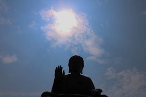 Sun is shining over Buddha