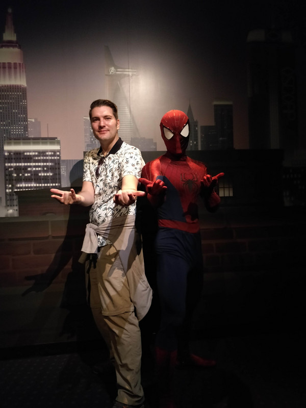 Hanging out with Spiderman