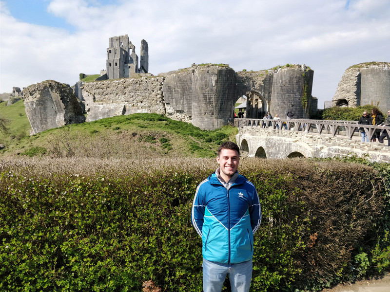 Miguel with Corfe Castle