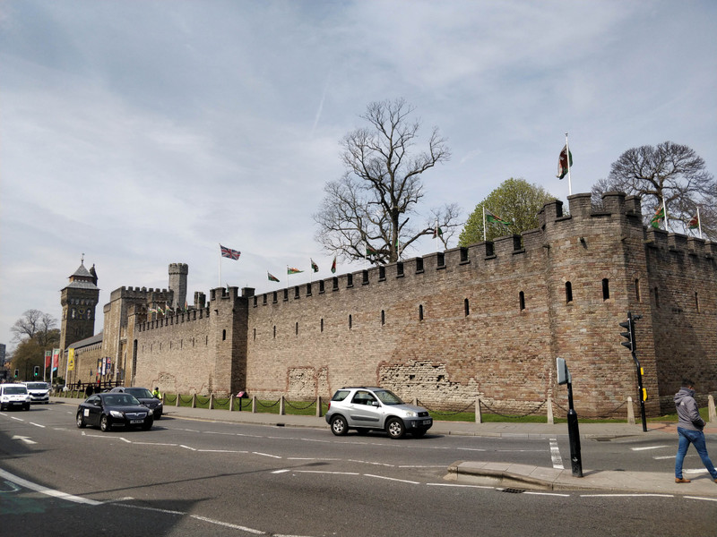 The wall of Cardiff Castle