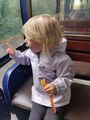 Jovie enjoying the train ride