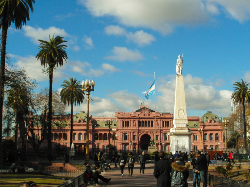 In the centre of Plaza de Mayo
