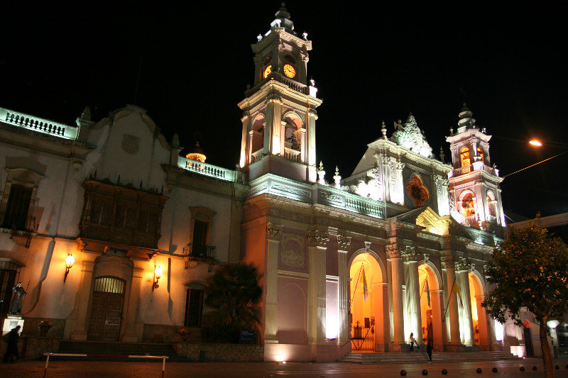Salta Cathedral by night