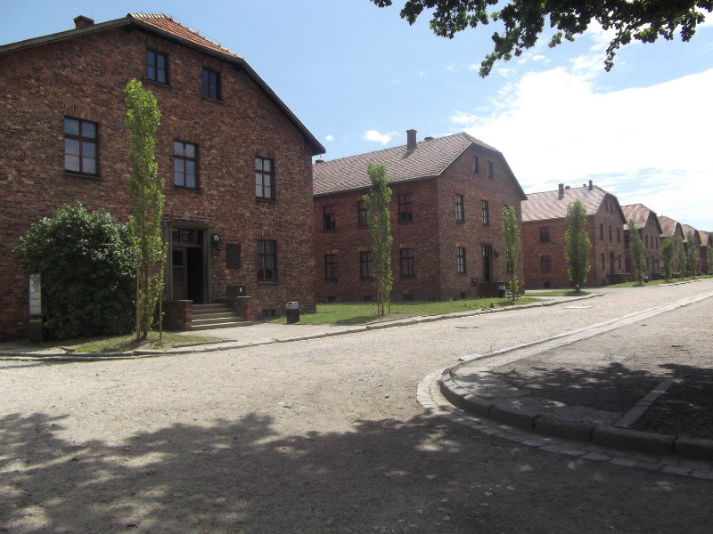 Some barracks in Auschwitz