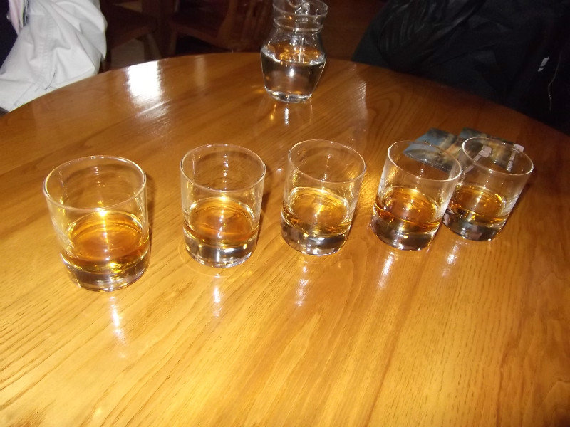 The bushmills glasses at the end of the visit