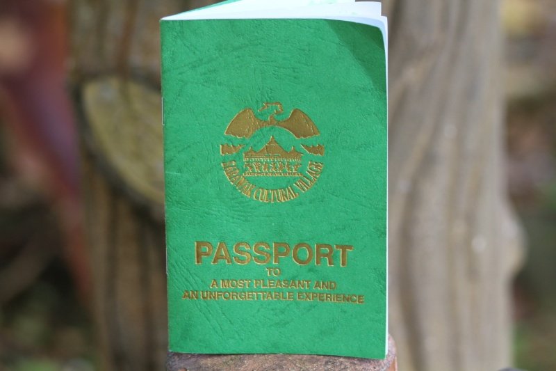 Passport on entry to cultural village