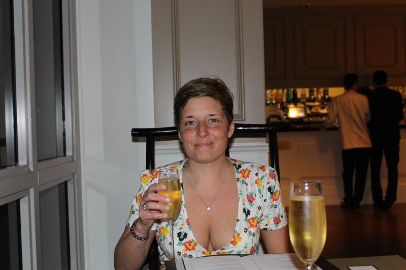 Cheeky glass of champagne to celebrate