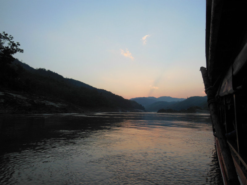 View of the Mekong River from the slow baot, Laos