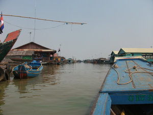 Heading down the high street, Kompong Luong, Floating Village