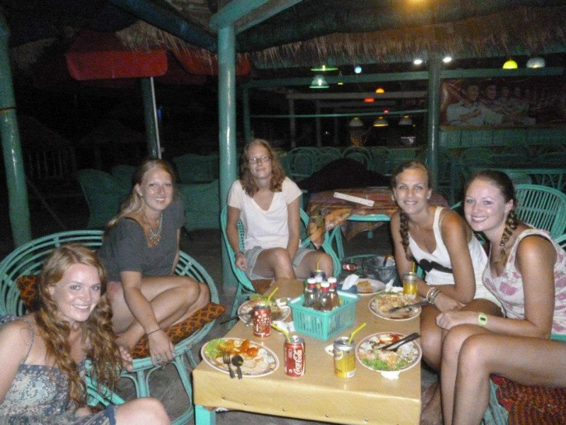 Our last dinner with our Dutch friends. Otres Beach