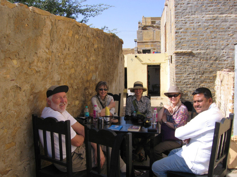 Sitting outside in the living fort - Jaisalmer