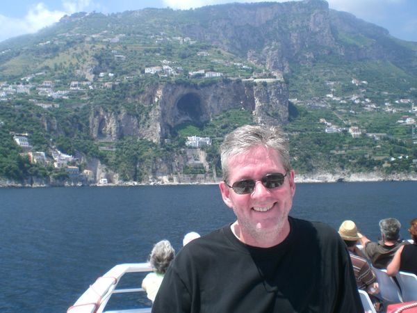 Dad on the Boat to Amalfi