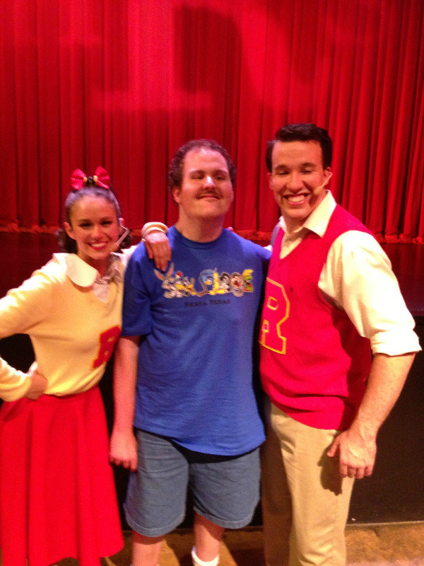 Jeffrey and a couple of the Rydell High cast