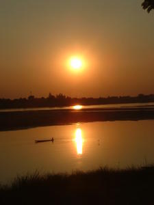Sunset over the Mekong in Savannakhet