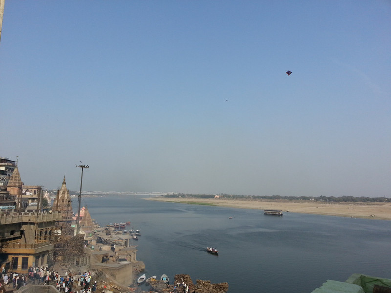 looking over the burning Ghat