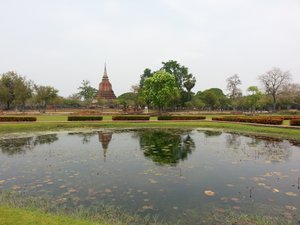 Pond in front of Wat Mahathat 