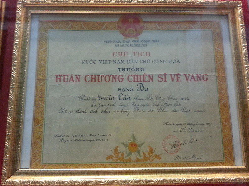 Citation awarded by Ho Chi Minh