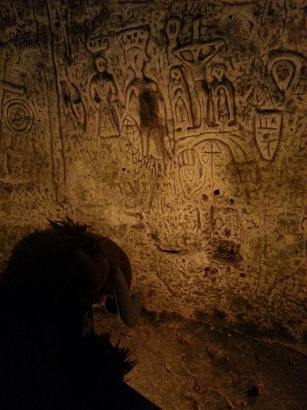 Checking the carvings