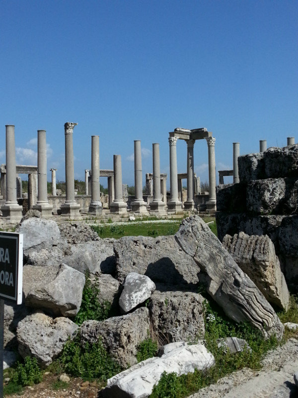Columns surrounding the Agora