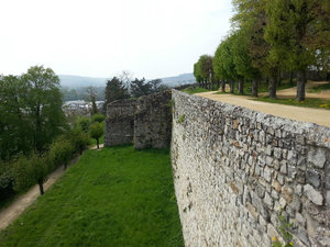 Side views of castle walls