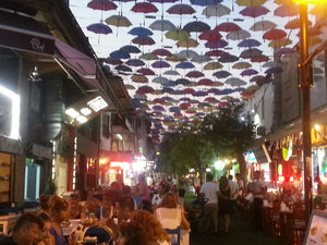 The Street of Umbrella's at dusk